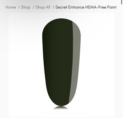 The Gel Bottle Inc Brand New Full Size SECRET ENTRANCE HEMA-FREE PAINT Dark Gree