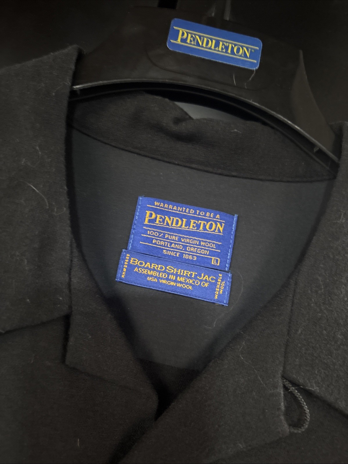 Pendleton Black Wool Loop Collar Original Board S… - image 2