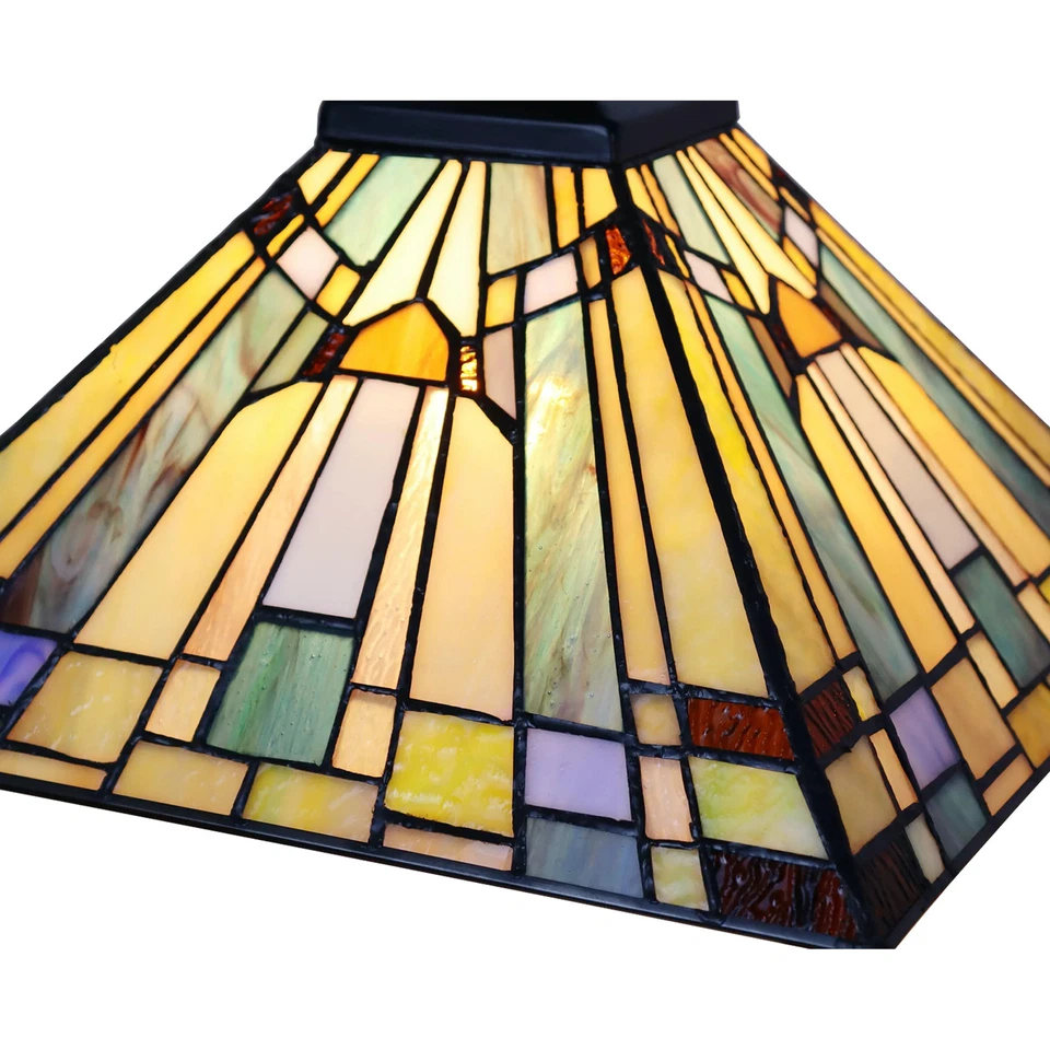 Accesorio isla lineal estilo Tiffany de 3 luces bronce negruzco Foto 4 de 4