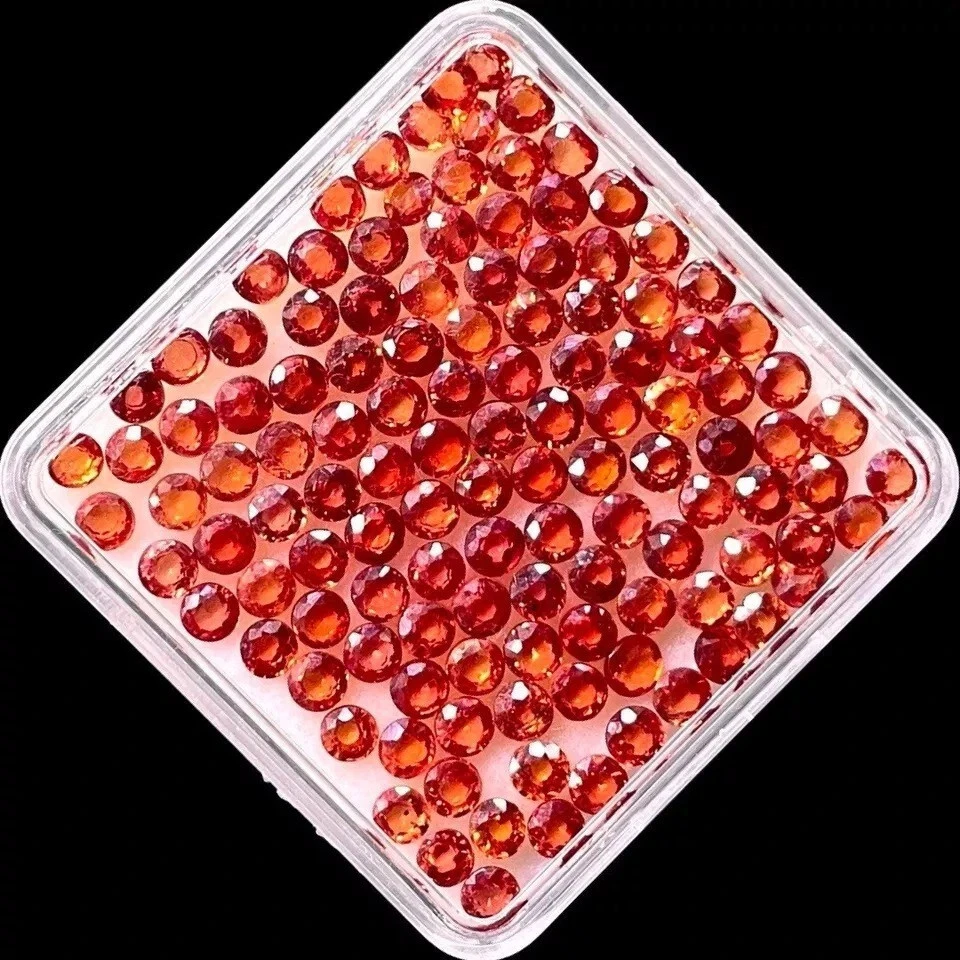30 Pcs Natural Orange Ceylon Sapphire 6 mm Round Cut Loose Gemstones Lot - Image 4 of 4