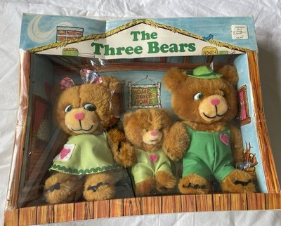 Vintage The Three Bears Plush Toys, New Box Some Damage To Box