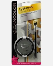 KleanColor Eyebrow Kit - Black -3 Stencils, 1 Eyebrow Powder, 1 Brush  Black