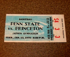 Princeton Tigers 1/13/1970 Basketball Ticket Stub vs Penn State Geoff Petrie