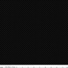 Cotton White Polka Dots on Black Patterns Black Fabric Print by Yard D144.20