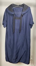 Prada Silk Dress Navy Black Size 38 Cocoon Fit Formal Japan