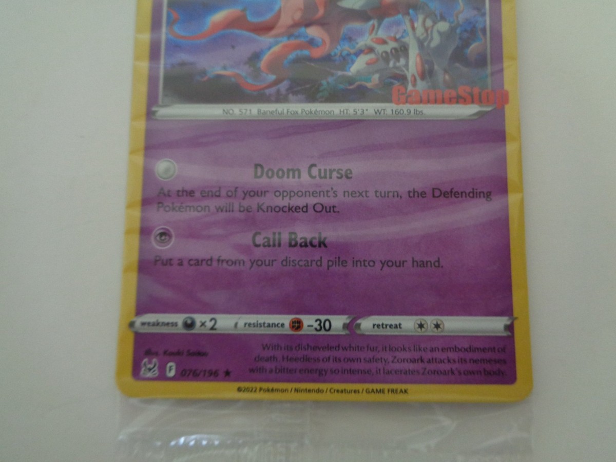 Pokemon Hisuian Zoroark - (Gamestop Exclusive) Promo Cards 076/196