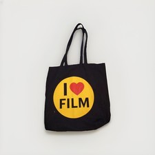 I Love Film Cotton Tote shoulder Bag black