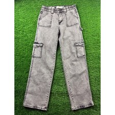 Celebrity Ace 90s Skater Jeans Womens 9/29 Black Wash Cargo High Rise Grunge Y2K