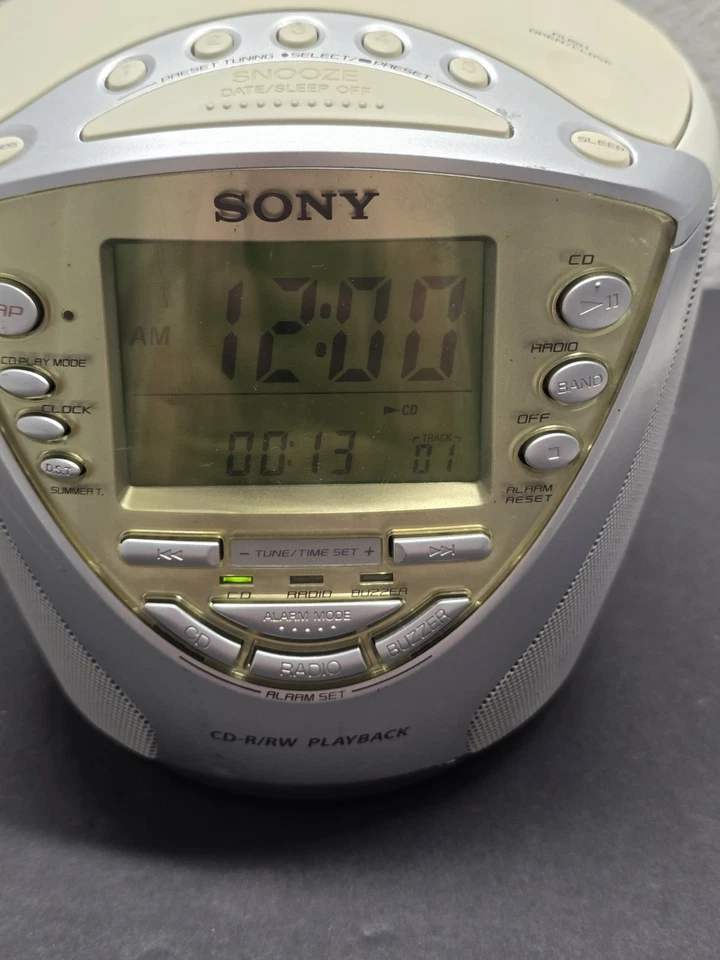 Rádio AM/FM Sony Dream Machine ICF-CD853V player despertador testado funcionando - Imagem 2 de 4