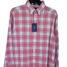 Cremieux Men's Plaid Shirt Classic Collection Berry Red Button Down Size M NEW