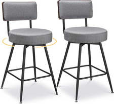 Counter Height Bar Stools, 25" Swivel Bar Stools Set of 2, round Swivel Bar Chai