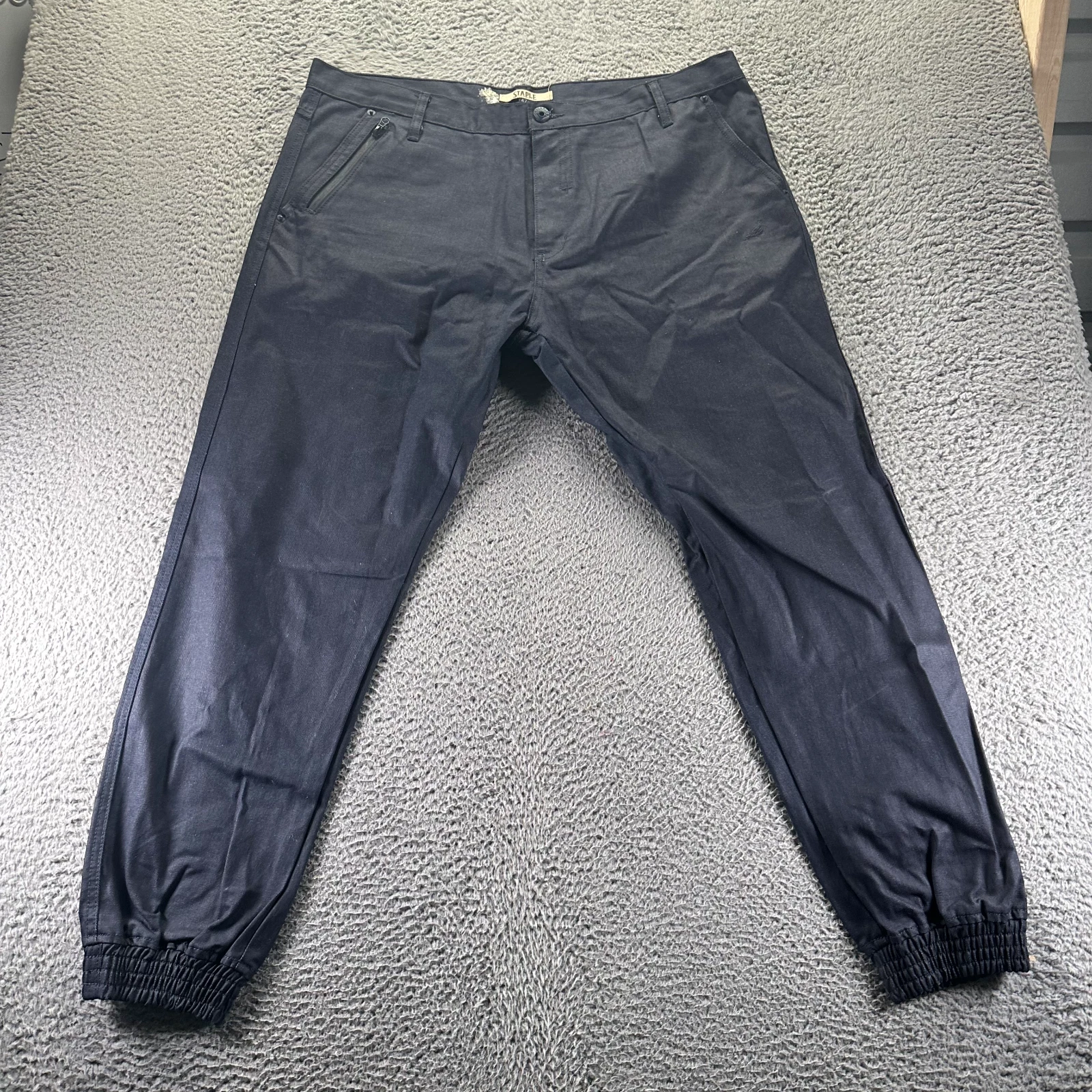 Staple Pant Mens 42x32 Blue Cotton Golf Tapered Leg Performance Jogger Athletic