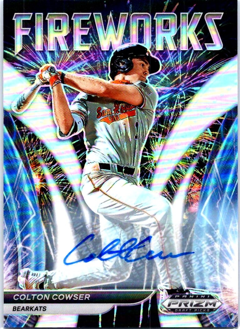 2021 Panini Prizm Draft Picks #F-CC Colton Cowser Fireworks Auto Silver Prizm