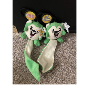 Neopets Green Plush Stuffed Animal Pair with Tags, Small 2007