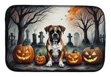 Boxer Spooky Halloween Dish Drying Mat Absorbent Dish Drying Mat Pad Kitchen