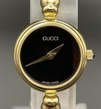 [NEAR MINT] GUCCI 2700.2L 20mm Black Gold Bangle Quartz Women's Watch From JAPAN