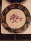 5 Cico China Dinner Plates. 4 Blue, Gold Borders, Floral Centers + 1 Other Plate — photo 7