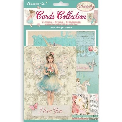 Stamperia WONDERLAND - CARDS COLLECTION - 7 CARDS - 5 TAGS - 1 BOOKMARK