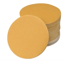 SATC 150PCS 6In Gold Sandpaper No Hole Hook & Loop Sanding Disc 120Grit For Wood