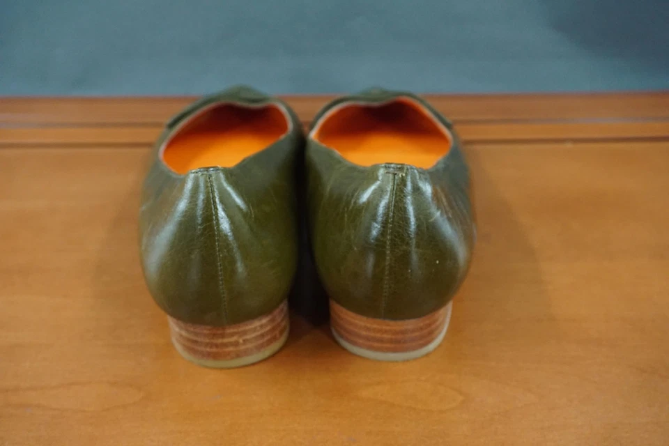 Zapatos Miz Mooz Enigma para mujer talla 11 cuero verde tacón bajo sin cordones planos elegantes Foto 4 de 4