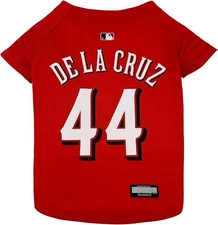 Pets First | MLB Cincinnati Reds Jersey | Size Large for Dogs | Dela Cruz 44
