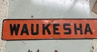 Waukesha tin engine sign motor vintage