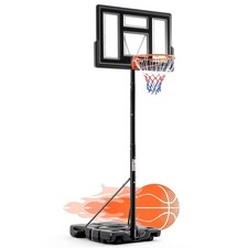 6.1-10FT Adjustable Height Portable Basketball Hoop Outdoor for Adult, 44 Inc...