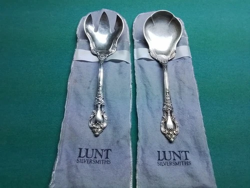 Lunt Sterling Silver Salad Serving Set All-Sterling 2-Piece 9 1/4"