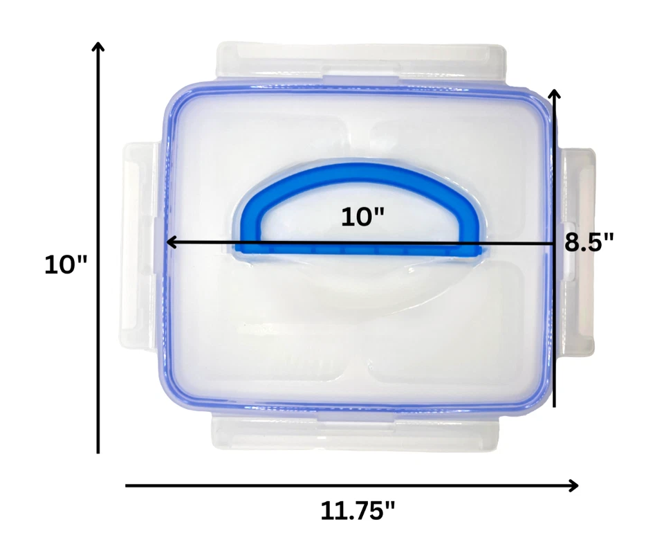Snapware Airtight Rectangle Snap On Lid With Handle 8.5"x10" Transparent NEW - Image 2 of 2