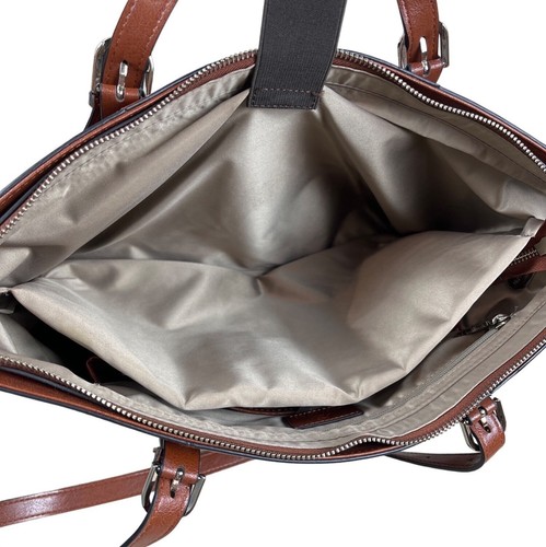Bostanten Women's Brown Leather Laptop Tote Office Shoulder Tote Bag Size L - Picture 13 of 15