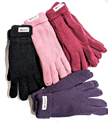 Warme Strick-Handschuhe Thinsulate gefüttert für Damen u.Jugendliche-Farbwahl-