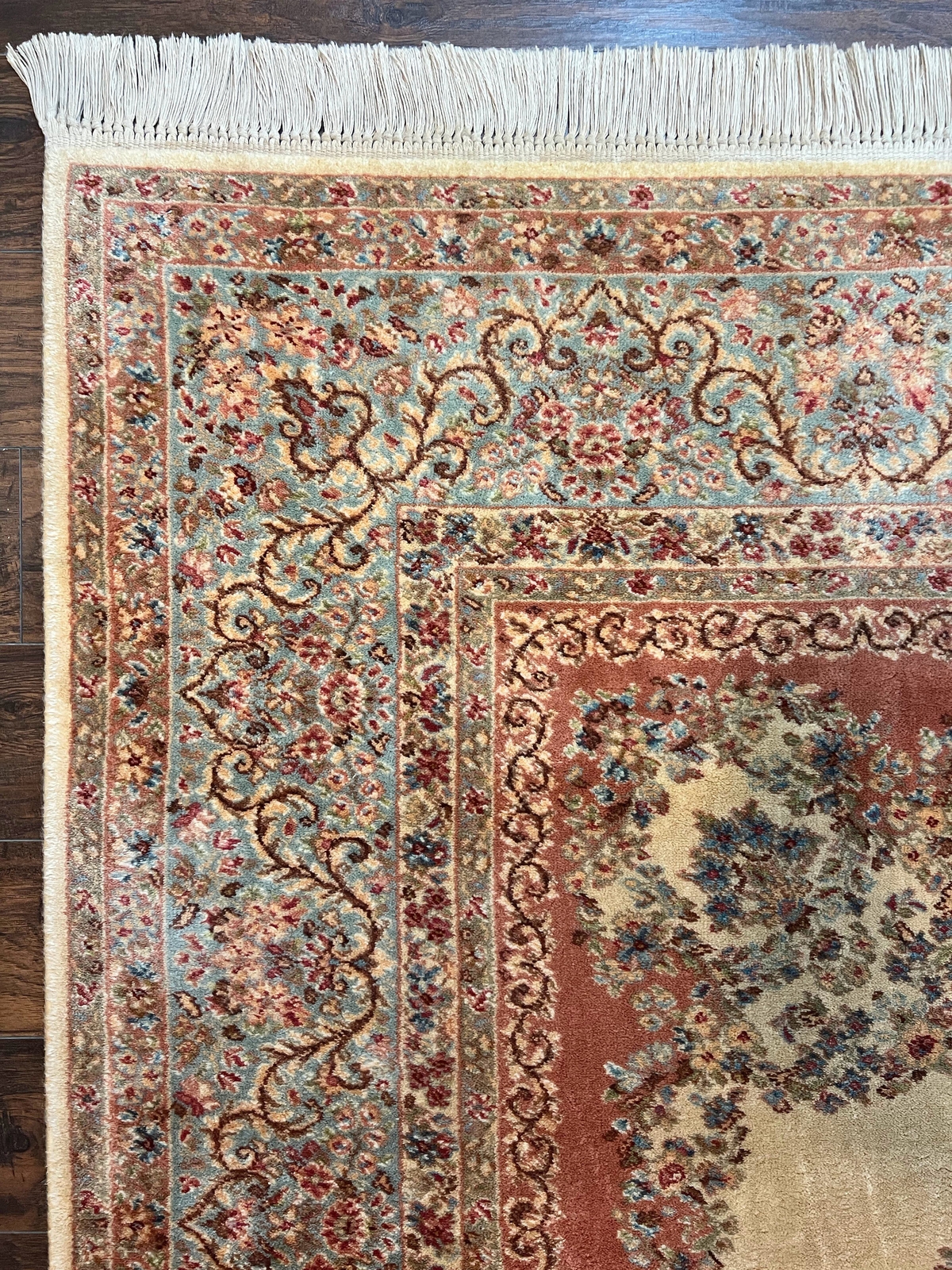 Karastan Rug 8.8 x 12 Pastel Ivory Kirman 784 Wool Carpet Original 700