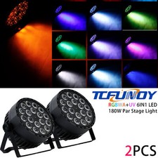 2x 180W RGBWA UV LED Stage Par Light DMX DJ Party Lights Wash/Strobe Effect
