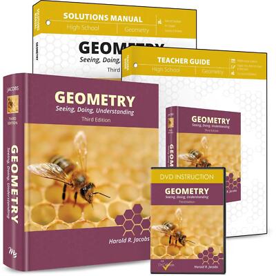 NEW Jacobs Geometry Curriculum Pack with DVD Complete Set 4 Items Master Books