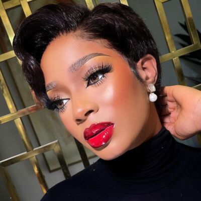 Short Bob Wigs 100% Human Hair Wigs for Women L part Lace Front Wigs Pixie Wigs 