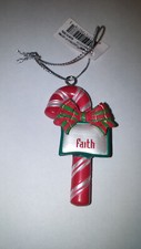 GANZ CANDY CANE PERSONALIZED CHRISTMAS ORNAMENT "FAITH"