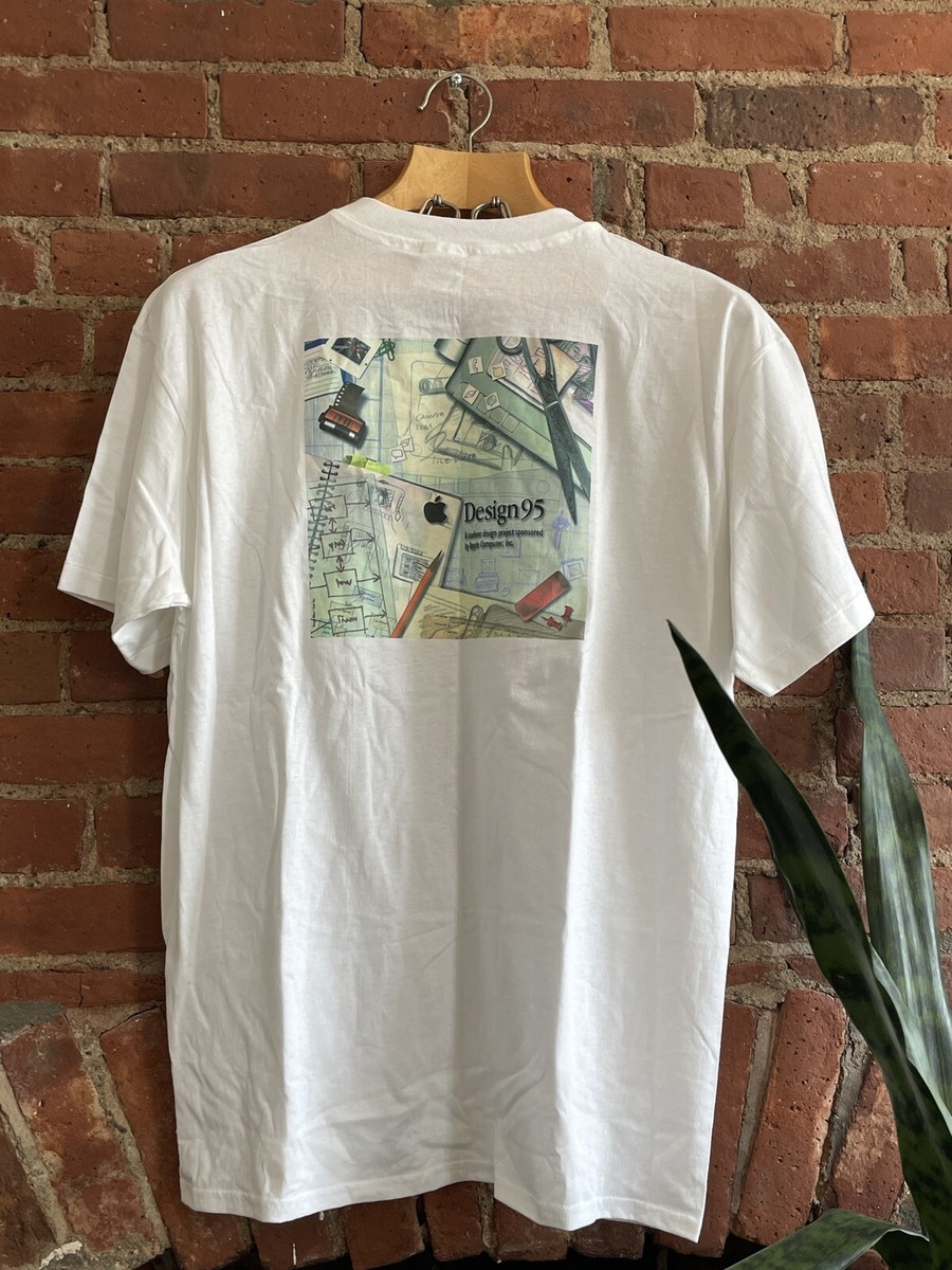 RARE Vintage 90s Apple Design 95 Sponsored T Shirt Single Stitch