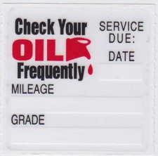 50 Oil Change Reminder Stickers Clear Static Cling Decals Fast Free Shipping