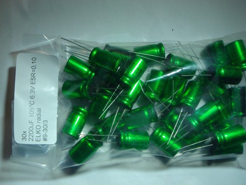 30x 2200uF 105°C 6,3V ESR=0,10 ELKO radial #9-30/3#15j - 第 1/9 張圖片