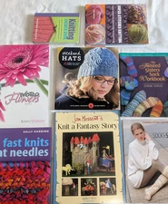 Lot of 8 Knitting Pattern Books Socks Hats Play Sweaters Stitches & More