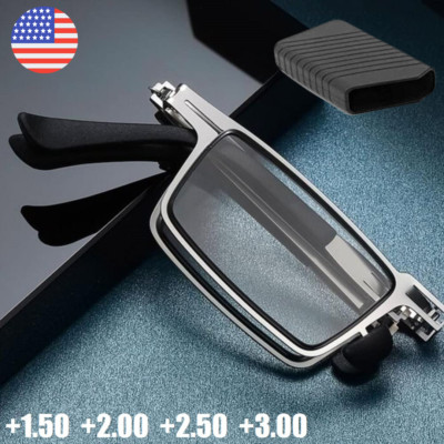 2× Foldable Reading Glasses Anti-blue Glasses Ultra-light Travel Portable Gifts