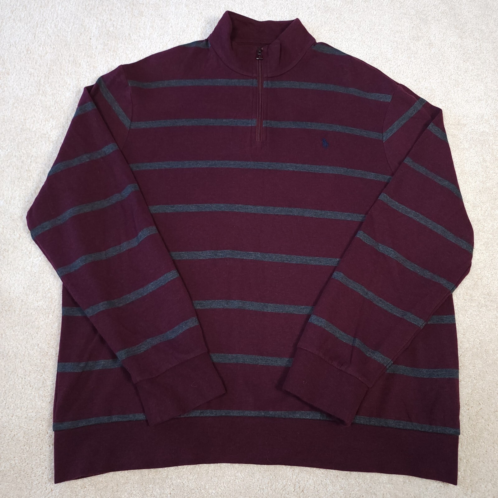 Polo Ralph Lauren Felpa Uomo Righe Doppia Maglia Pony Modale Cotone Cerniera 1 4