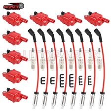 High Performance Ignition Coil & Spark Plug & Wire For Chevy GMC 5.3L 6.2L UF413