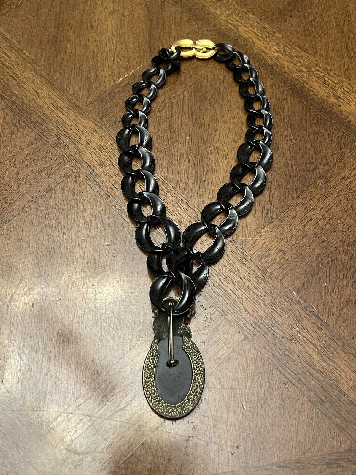 Vintage Napier Necklace Black Enamel Metal Lion C… - image 8