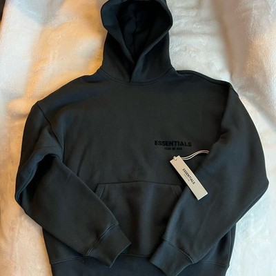 Black essentials fear of gods hoodie medium