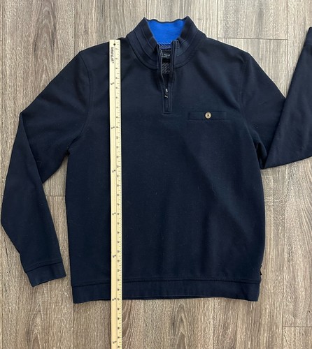 Ted Baker London Mens Sweater Size 4 Sm-Med Blue 1/4 Zip Soft Logo - Picture 13 of 16