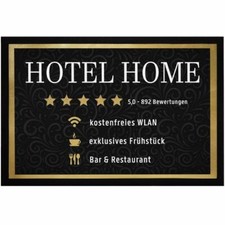 Fußmatte Hotel Home Spruch lustig kostenfreies WLAN 5 Sterne rutschfest &