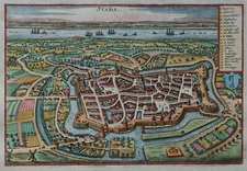 Stade - Stada - Original View by Merian from the Year 1665 - Rare