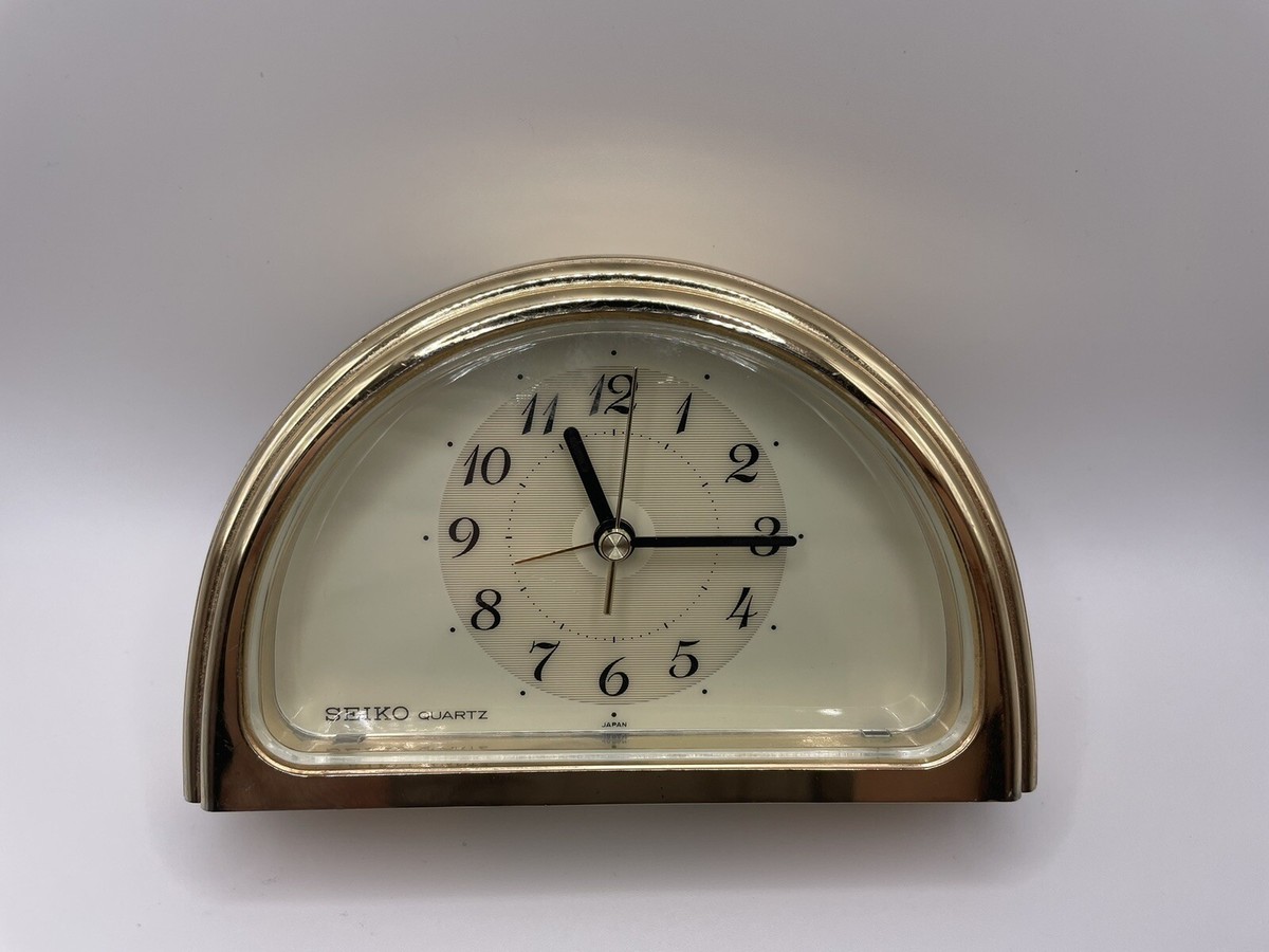 SEIKO GOLD TONE ALARM CLOCK QXE452 - MADE IN JAPAN | eBay