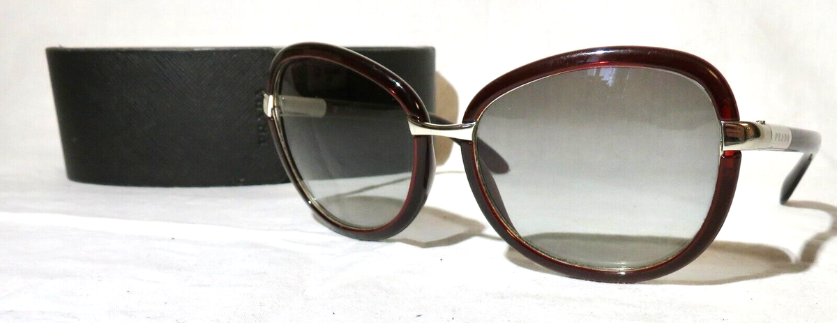 Prada SPR 62L Sunglasses Red Burgundy Brown plastic frame | eBay
